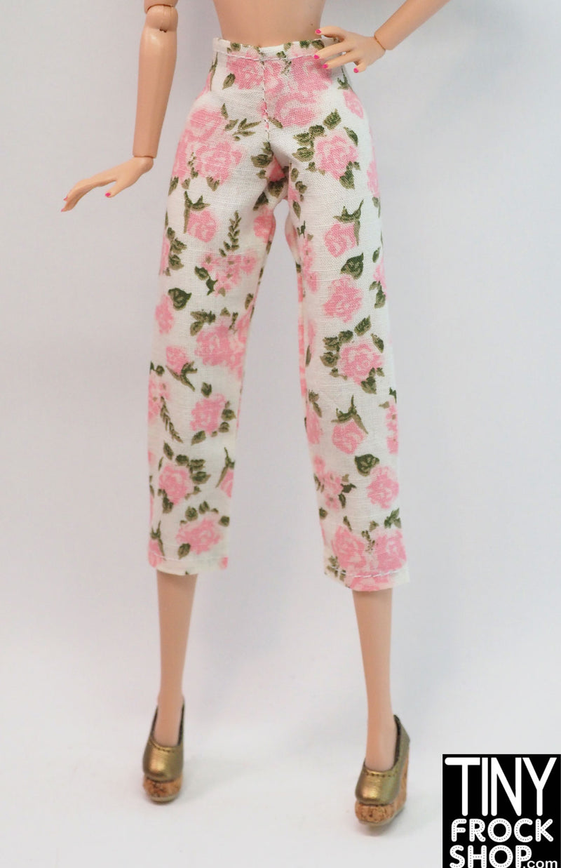 12" Fashion Doll Cabbage Rose Capri Pants