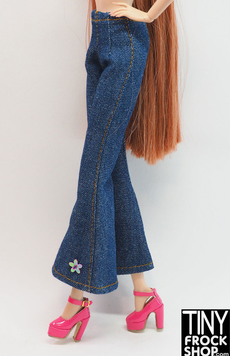 12" Fashion Doll Denim Bellbottom Jeans