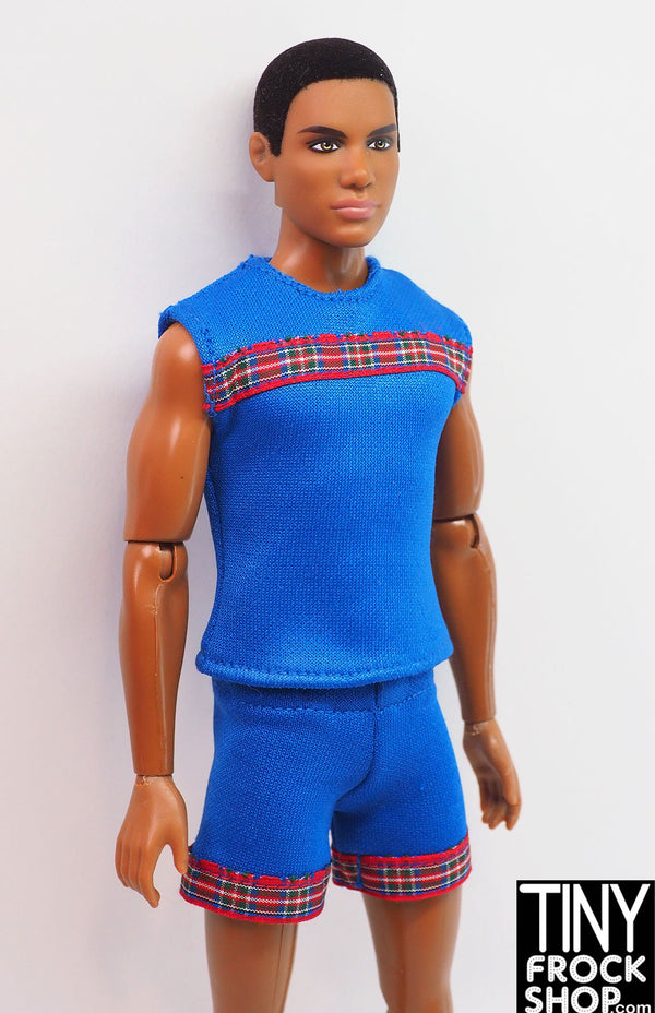12" Fashion Male Doll Blue Shorts Neoprene Outfit