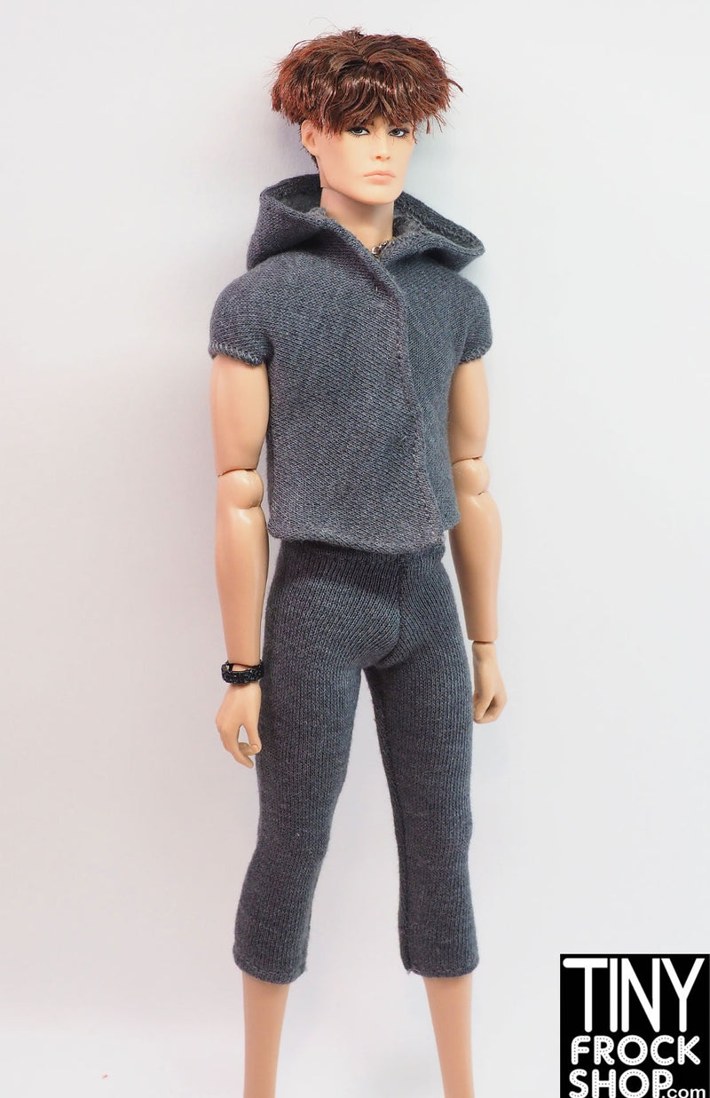 12" Fashion Male Doll Fleece Hooded Outfit - 2 Colors