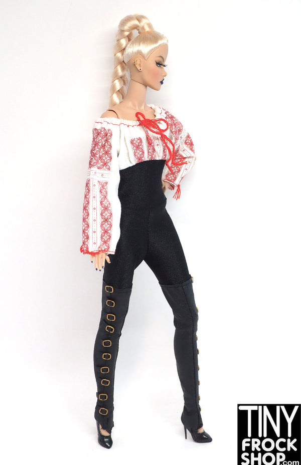 12" Fashion Doll Buckle and Print Jumpsuit