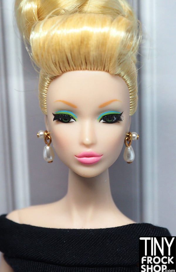 12" Fashion Doll Copper and Pearl Dangle Earrings