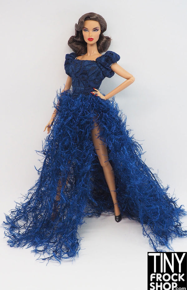 12" Fashion Doll Eaki Blue and Fringy Dress