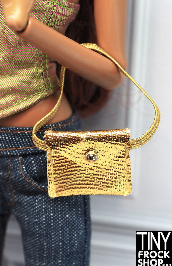12" Fashion Doll Gold Elastic Strap Bag