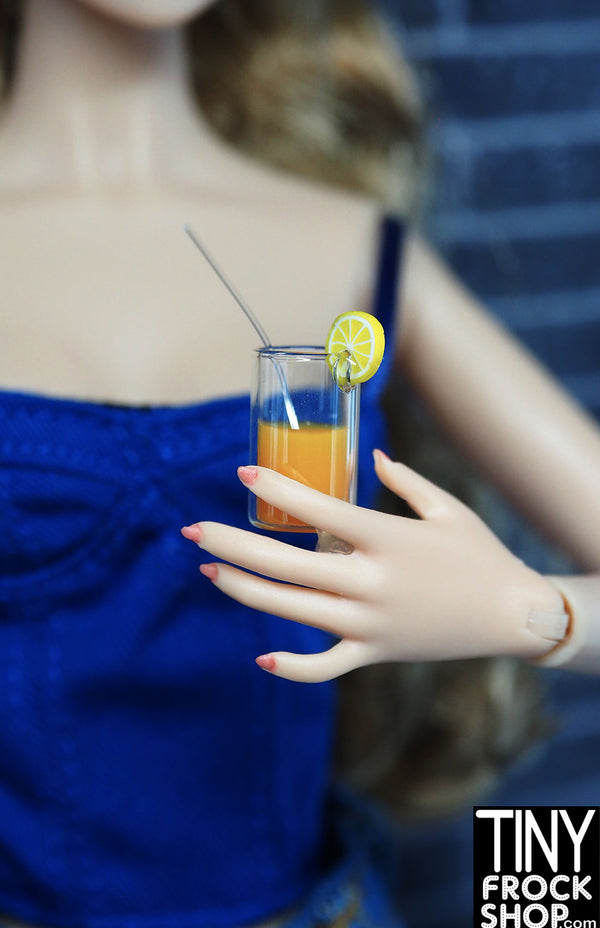 Fashion Doll Mini Orange Glass Drink