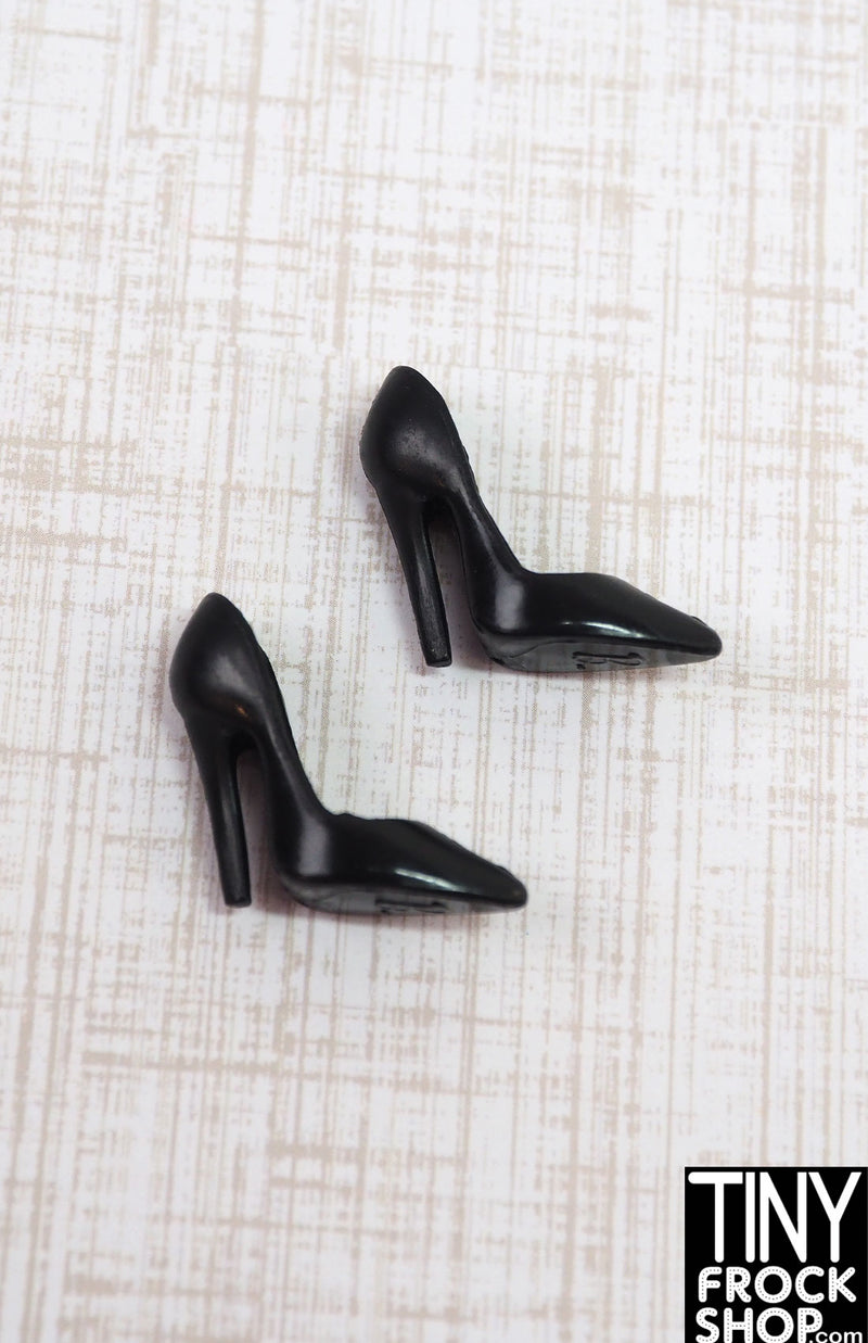 12" Fashion Doll Wavy Black Stiletto Heels