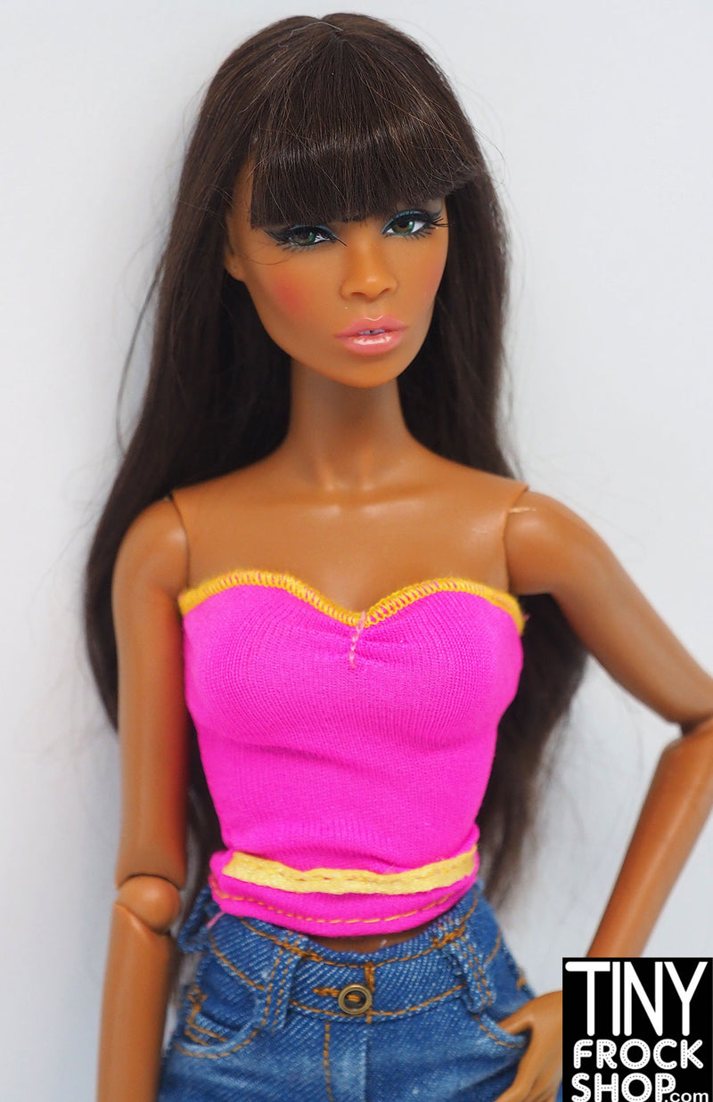 12" Fashion Doll Hot Pink and Yellow Tube Top