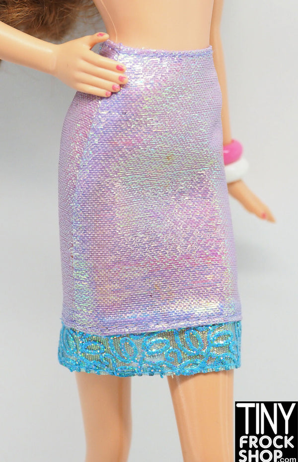 12" Fashion Doll Model Muse Iridescent Pencil Skirt