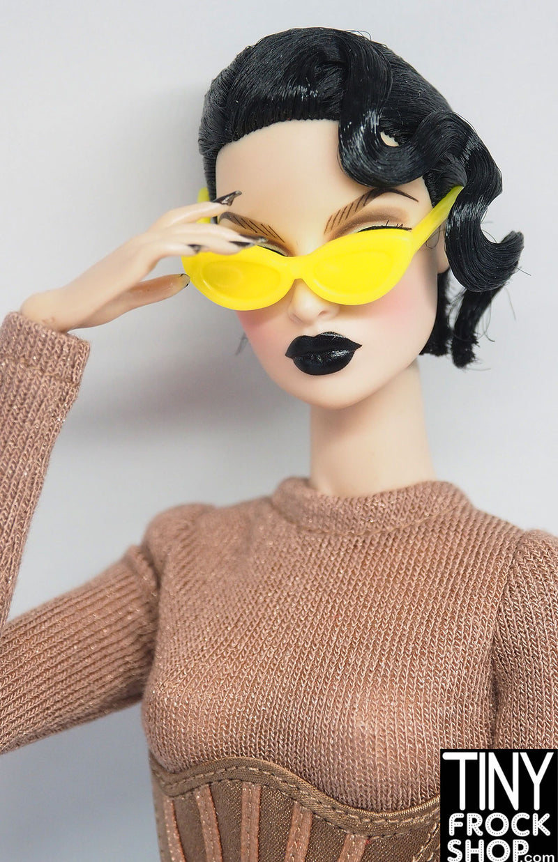 12" Fashion Doll Small Cat Eye Glasses - 2 Colors