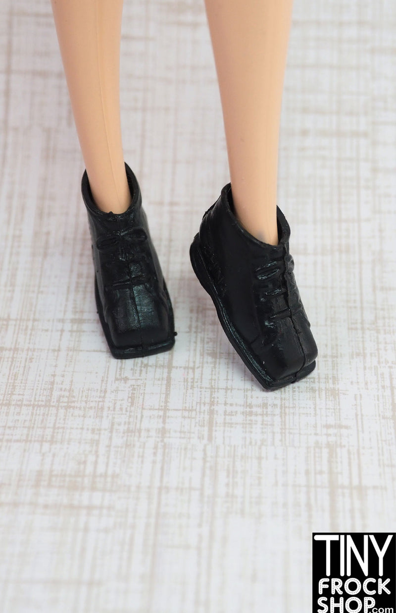 12" Fashion Doll Square Toe Black Sneakers