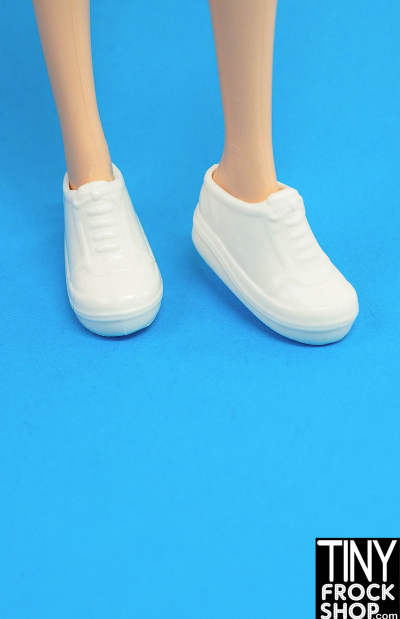 12" Fashion Doll White Basic Lace Up Sneakers