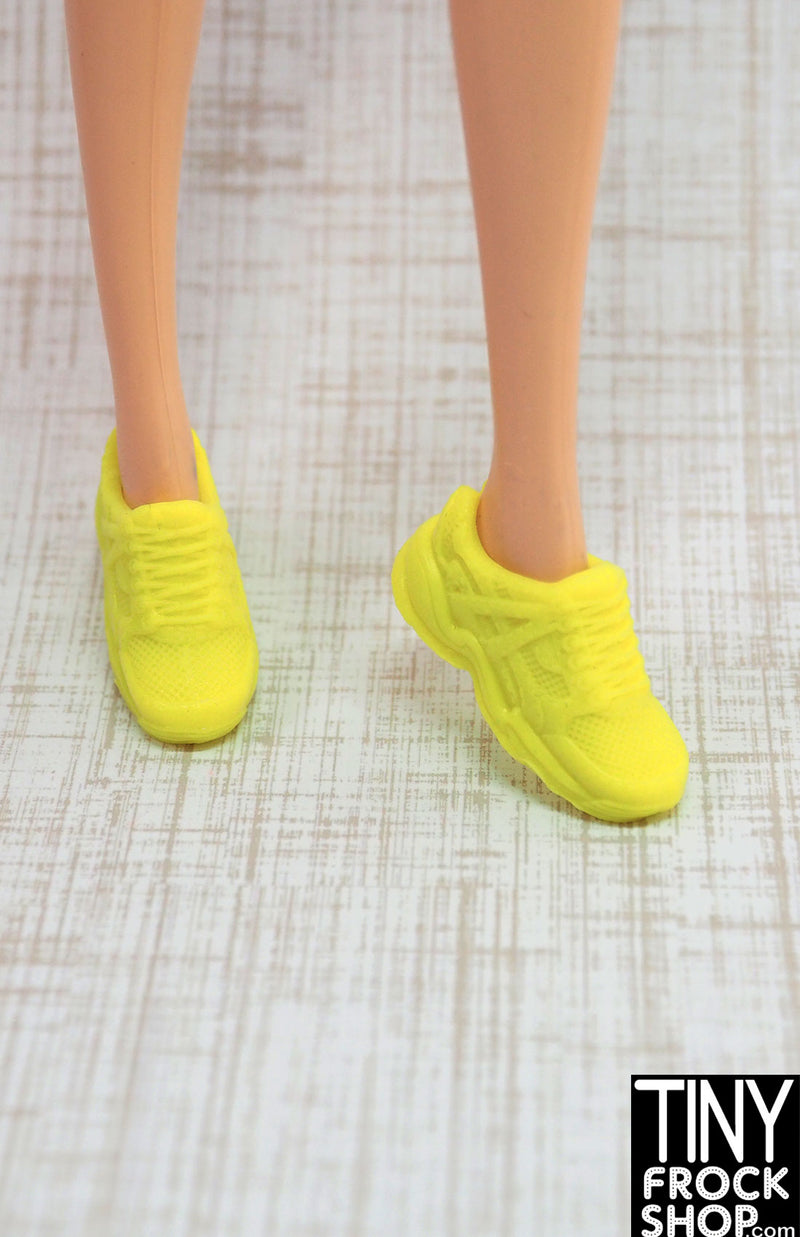 12" Fashion Doll Yellow Mesh Look Sneakers
