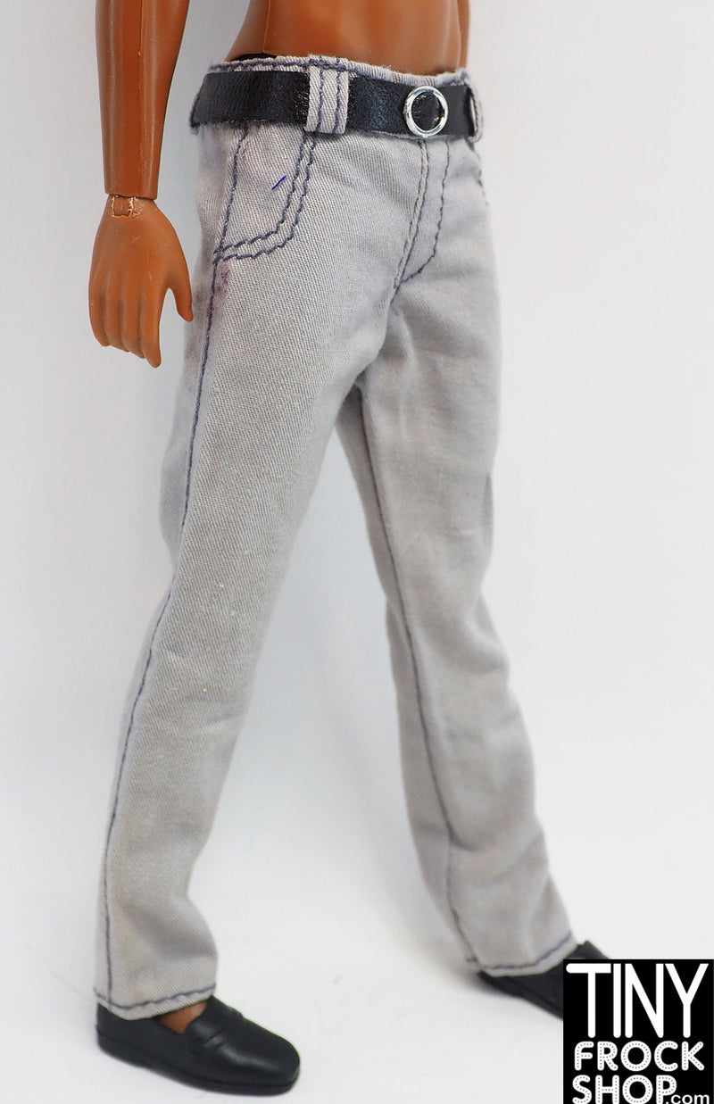 12" Fashion Male Doll Grey Jeans with Belt