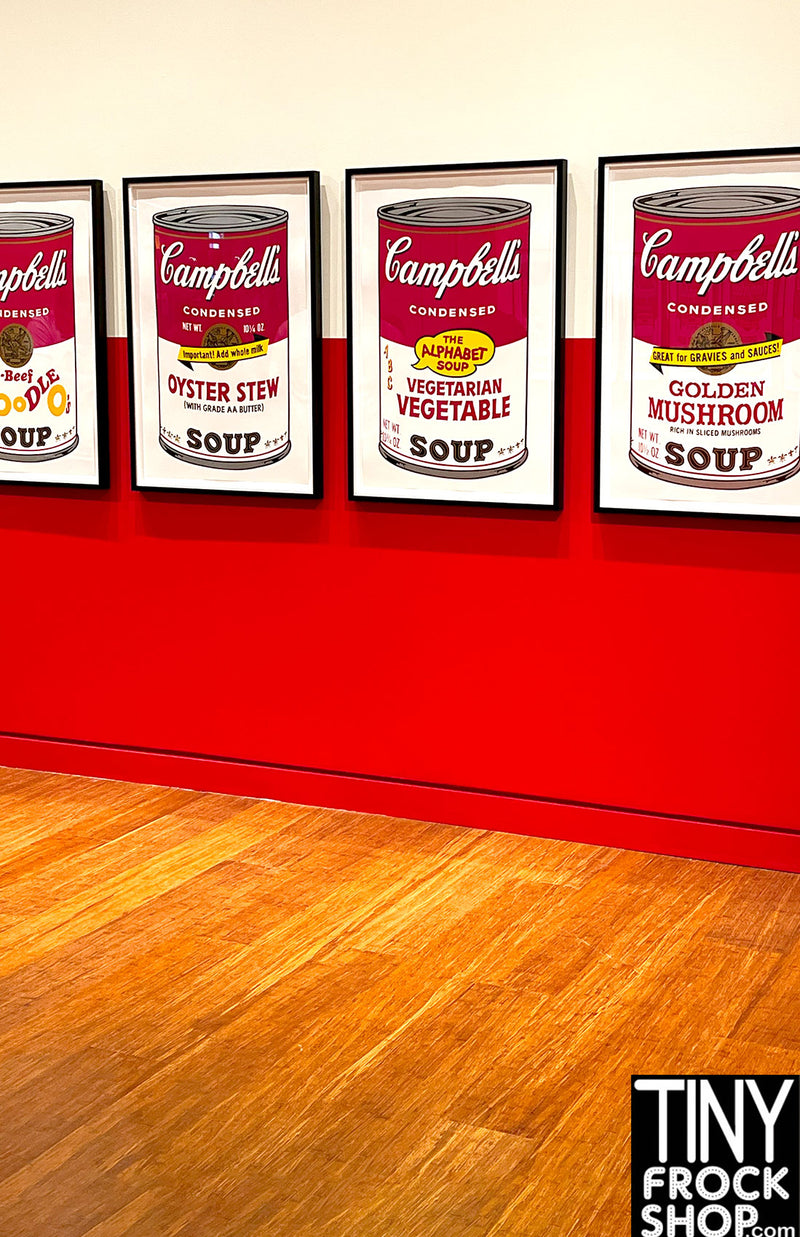A-470 12" Fashion Doll Photography Backdrop - Standard - Warhol Campbells Soup Wall