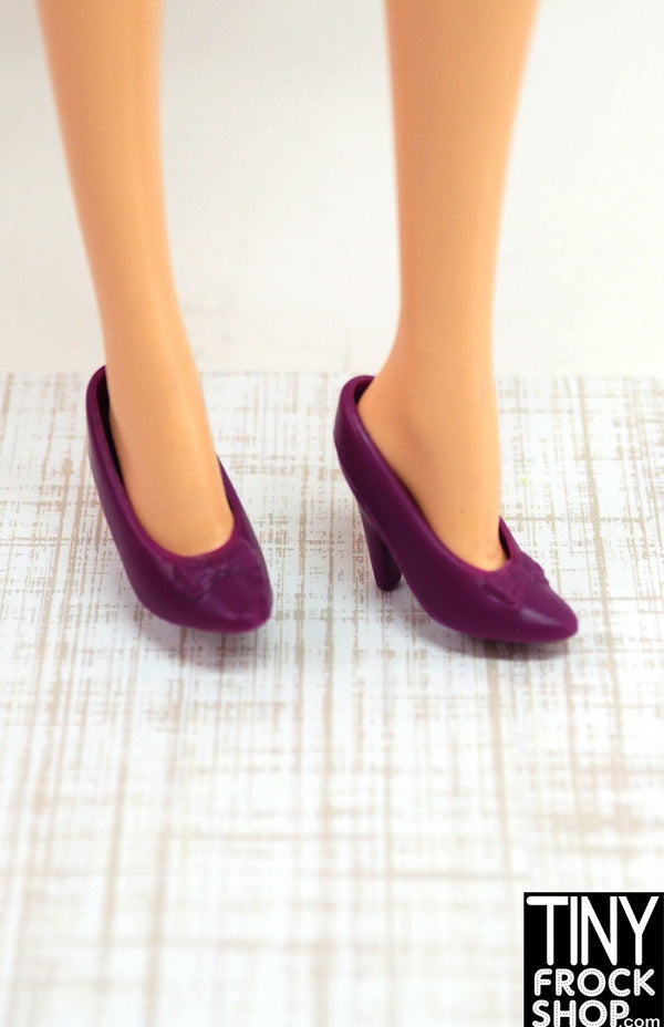 12" Fashion Doll Bow Mulberry Stilettos Heels