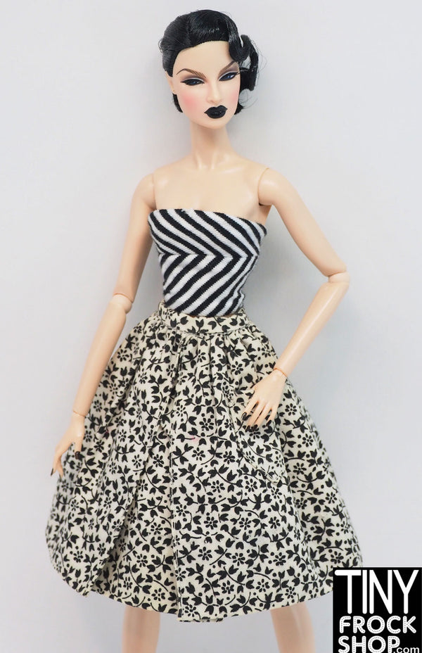 Barbie® Vintage PAK Black and White Gathered Skirt