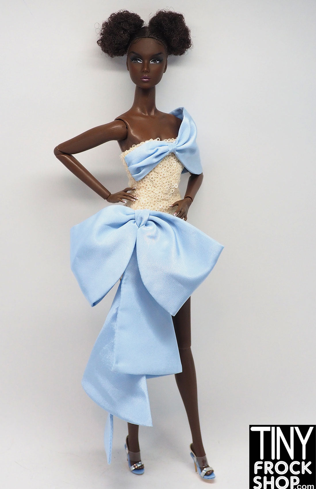 Integrity Mademoiselle Lilith Blair Sequin Dress with Blue Bow Integrity Mademoiselle Lilith Blair Sequin Dress with Blue Bow