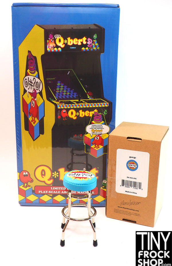 New Wave Toys 1/6 Scale Q*bert Working Arcade Game with Stool - NFRB