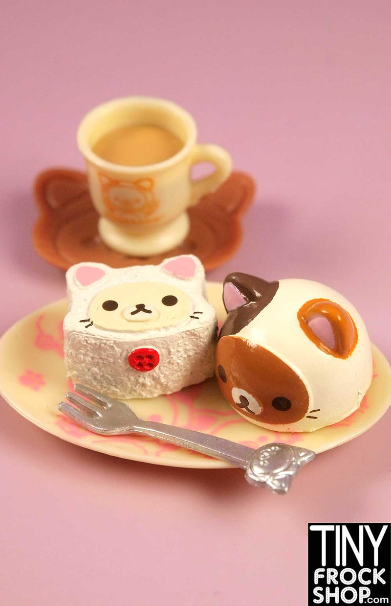 12" Fashion Doll Rilakumma Cat Cafe Re-Ment 5 Cake Set