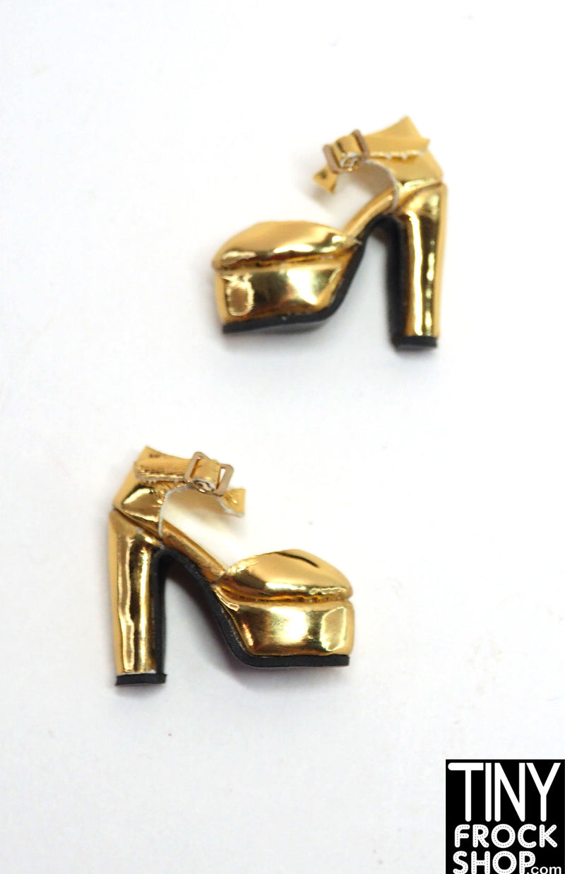 Integrity Obsession French Disco Poppy Parker Gold Platform Heels