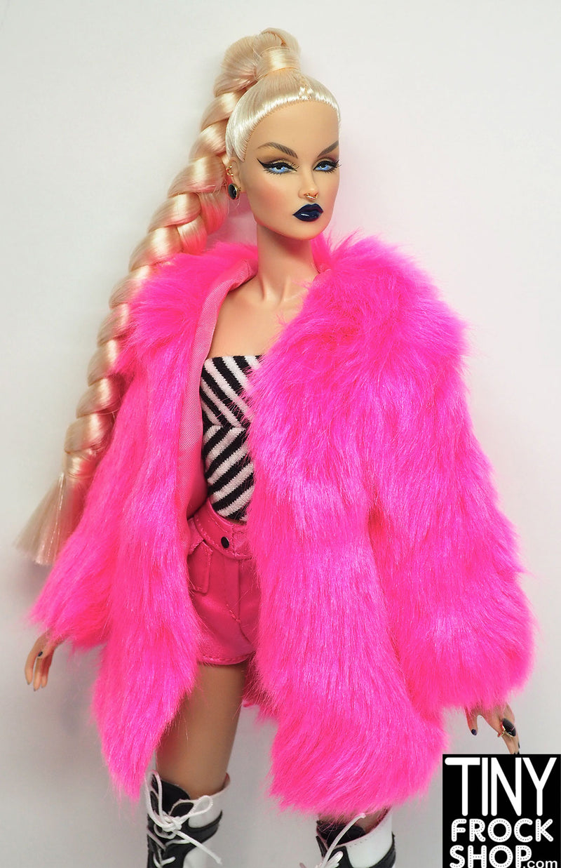 Integrity Desert Dazzler Poppy Parker Hot Pink Faux Fur Coat