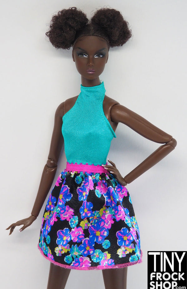 Barbie® Floral and Solid Halter Dress