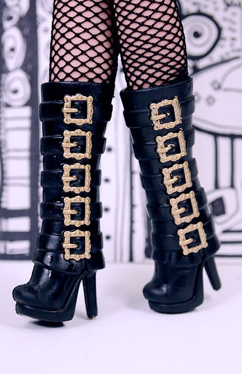 Barbie® Fashionista Buckle Black Boots