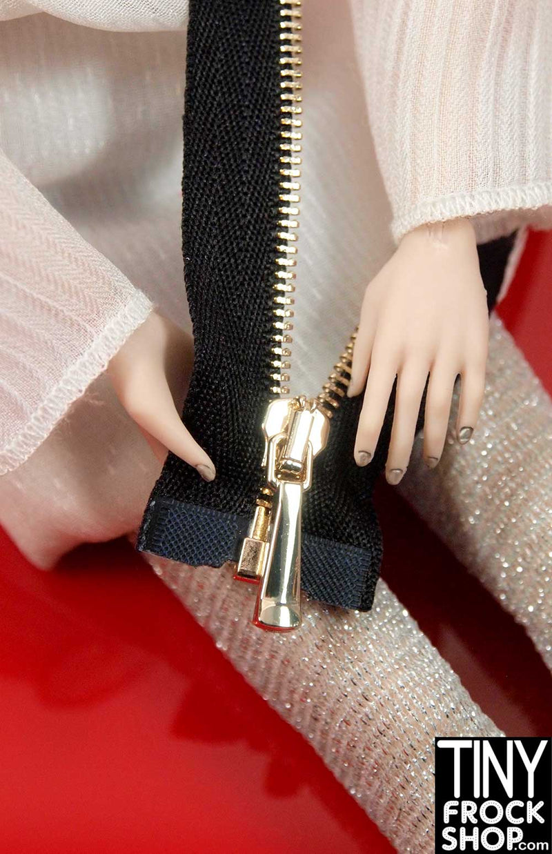 Barbie 4" High Quality Tiny Open End Metal Teeth Doll Zippers - Size 1 - TinyFrockShop.com