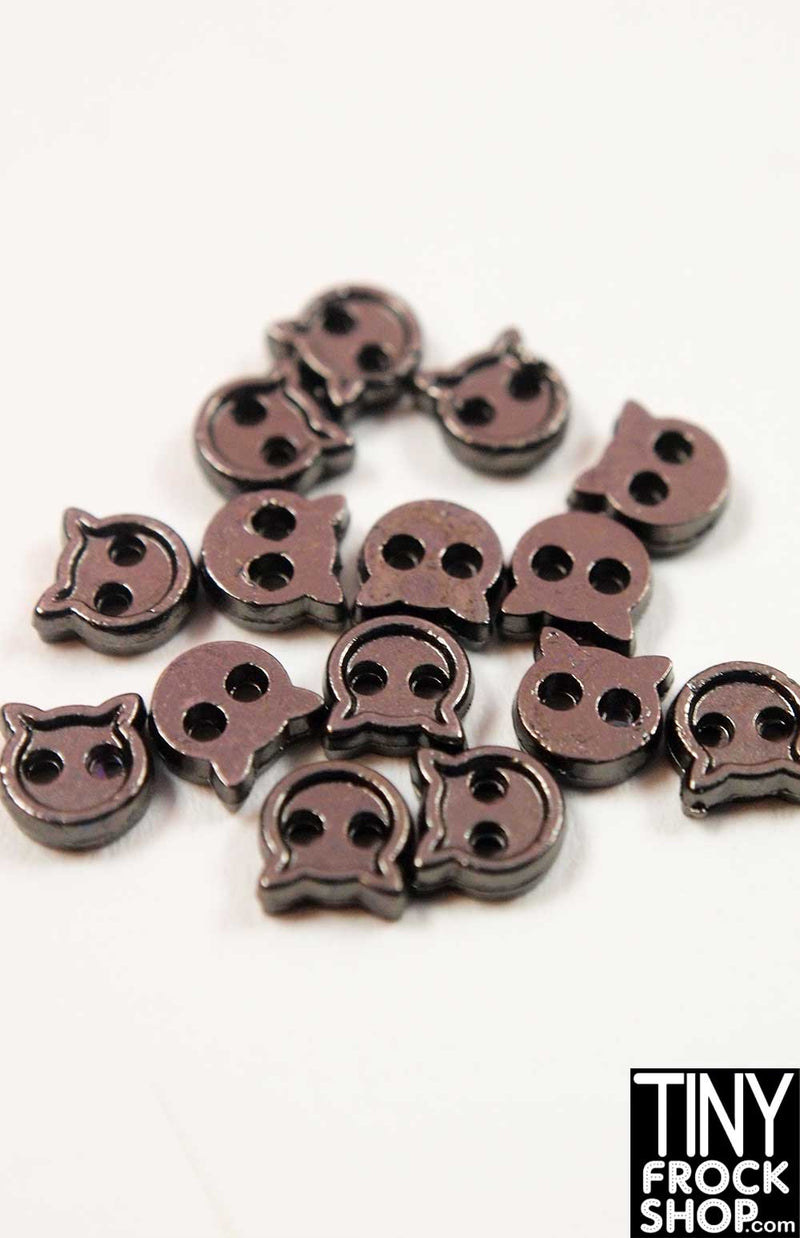 4mm Barbie Super Mini Metal 2 Hole Kitty Buttons - Pack of 10 Buttons - TinyFrockShop.com