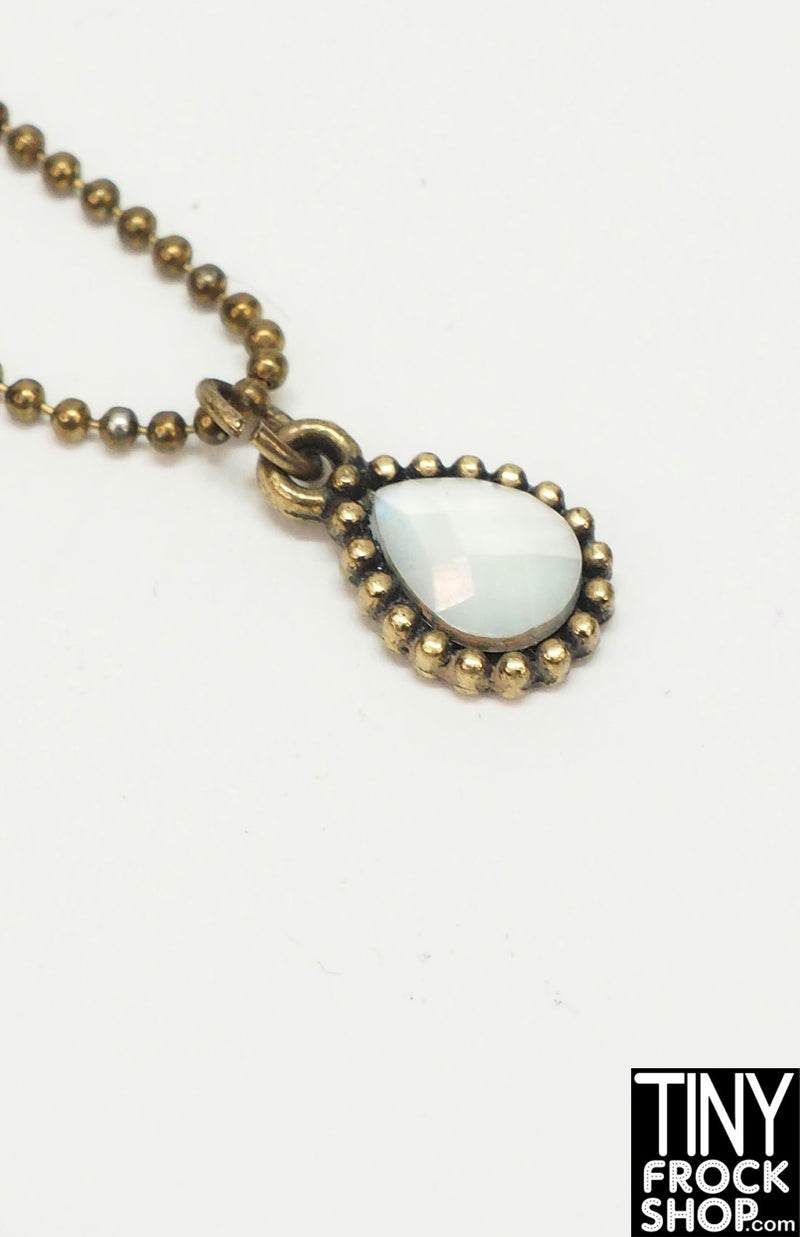 12" Fashion Doll Opal Faceted Teardrop Necklace by Pam Maness