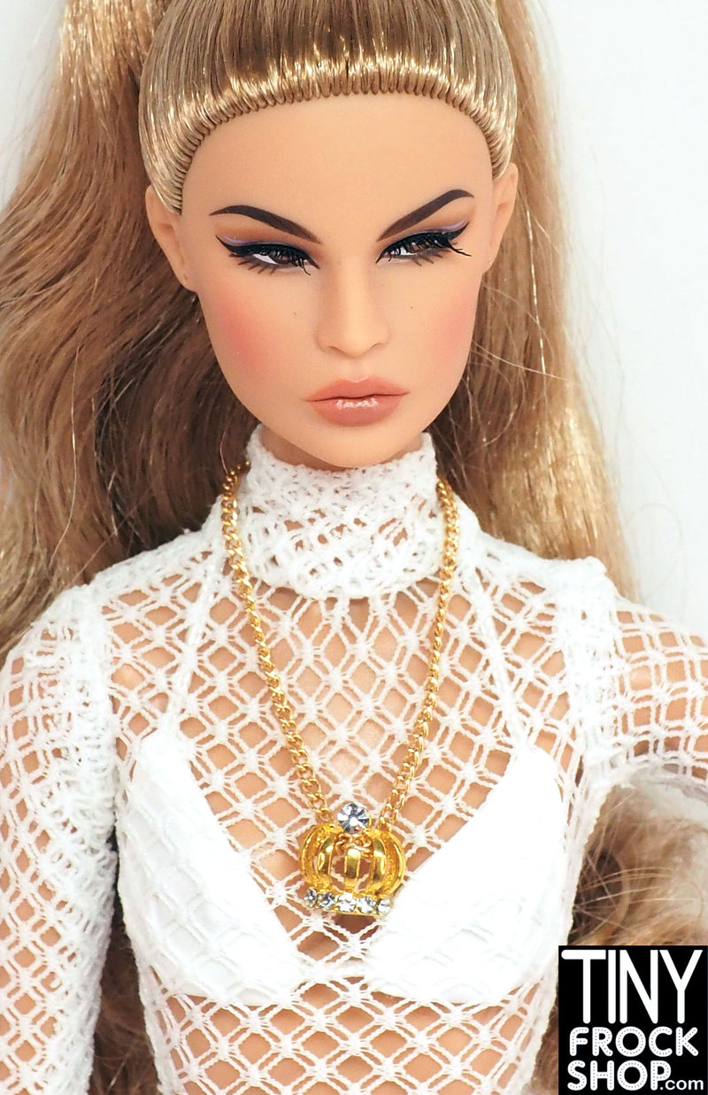 12" Fashion Doll Royal Gold Crown Necklace by Pam Maness
