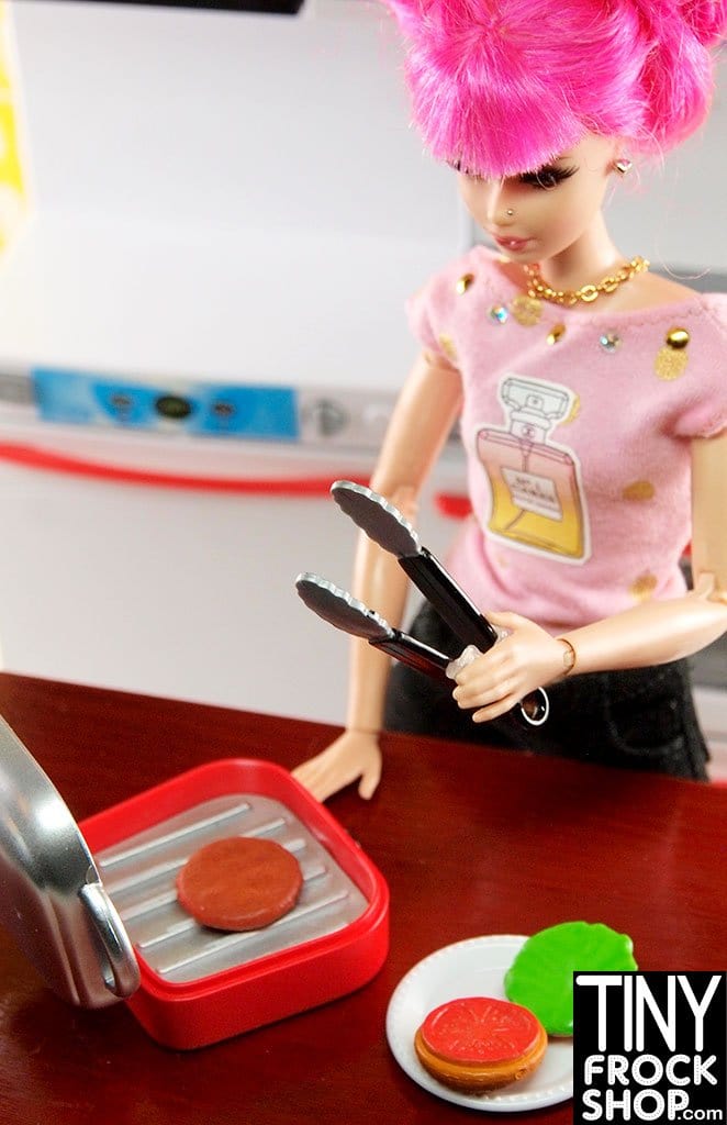 Barbie Silver And Red Indoor Grill - New - TinyFrockShop.com