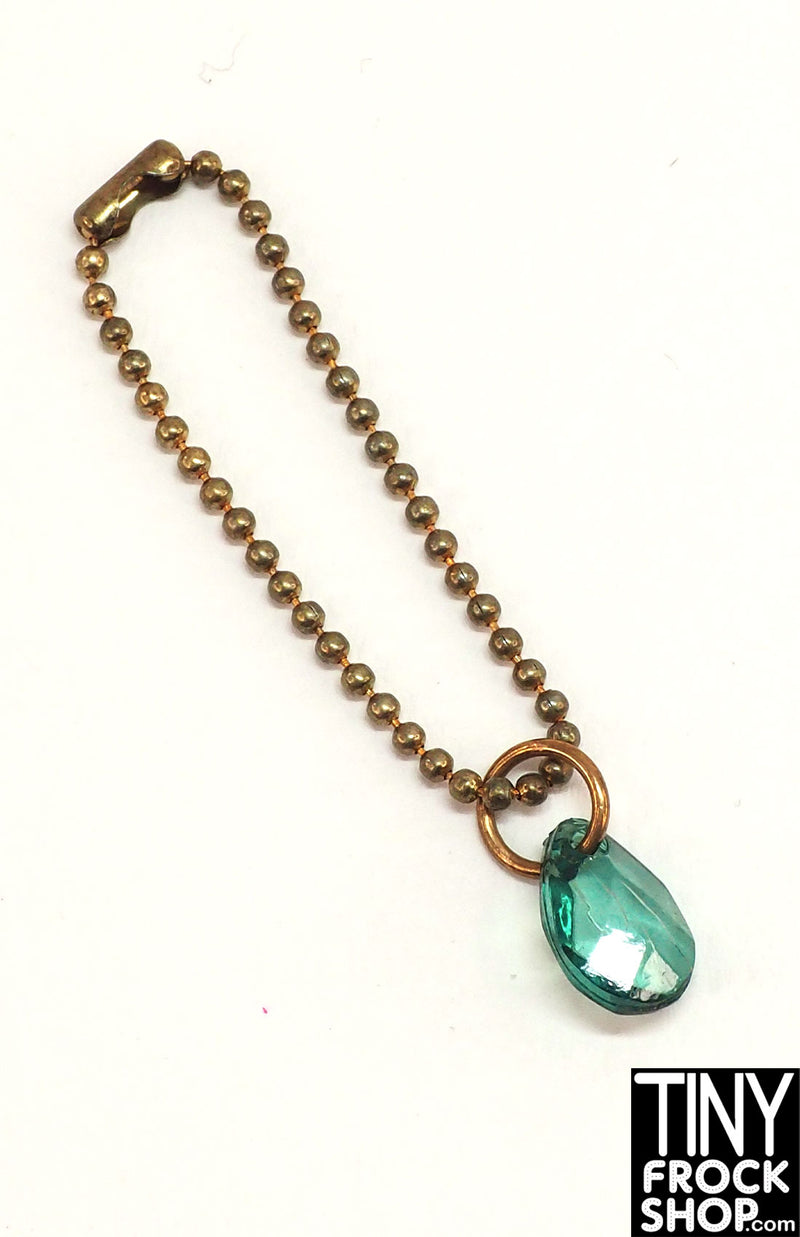 12" Fashion Doll Teal Faceted Drop Necklace by Pam Maness