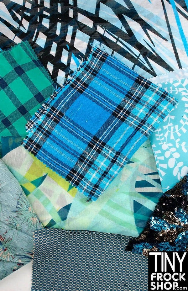 12" Fashion Doll Fabric Pack Assortment - Greens and Blues