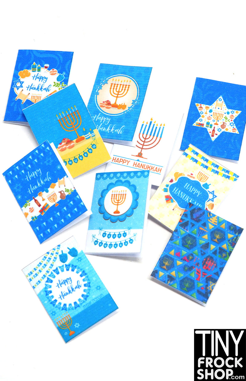 12" Fashion Doll Hanukkah Holiday Cards Set of 10 - 2 Styles