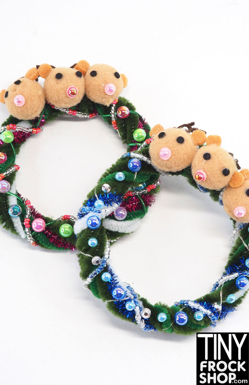 12" Fashion Doll Christmas Reindeer Wreaths By Ash Decker - 3 Styles