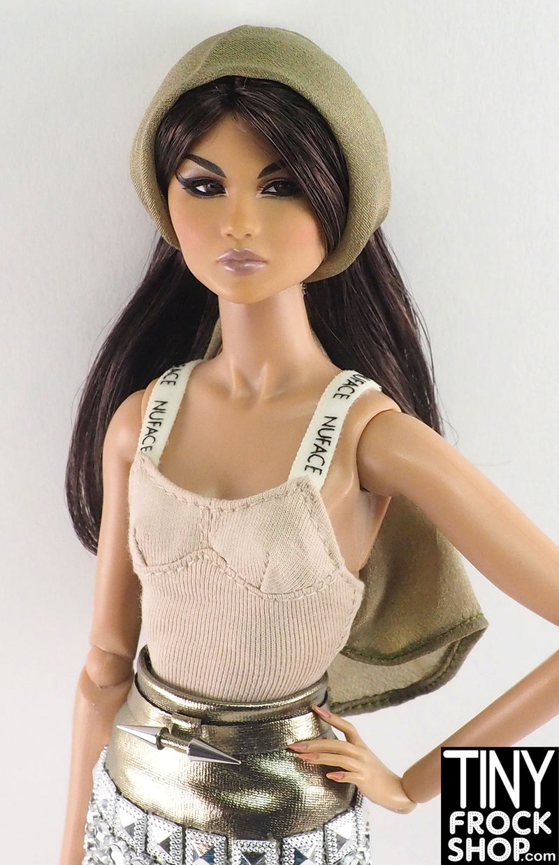 12" Fashion Doll Olive Silk Scarf by Pam Maness