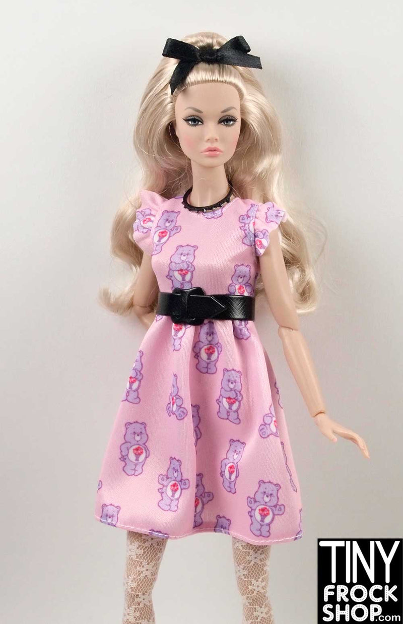 Barbie FKR87 Care Bear All over Pink Flounce Sleeve Dress - TinyFrockShop.com