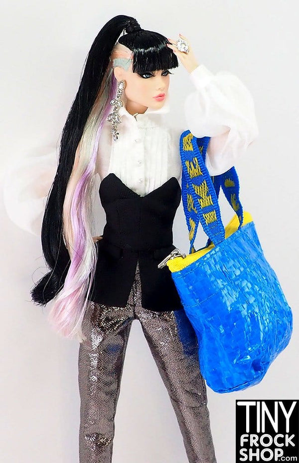 12" Fashion Doll IKEA Blue Bag