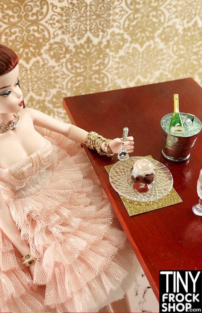 12" Fashion Doll Handmade Lava Cakes A La Mode By Cafe Miniature