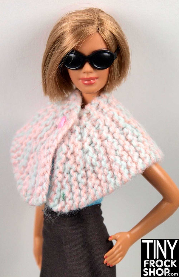 Barbie Pastel Marled Knit Cape - TinyFrockShop.com