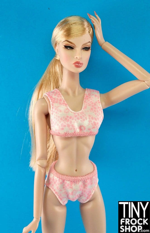 12" Fashion Doll Pink Cheetah Bra Top and Panty Set