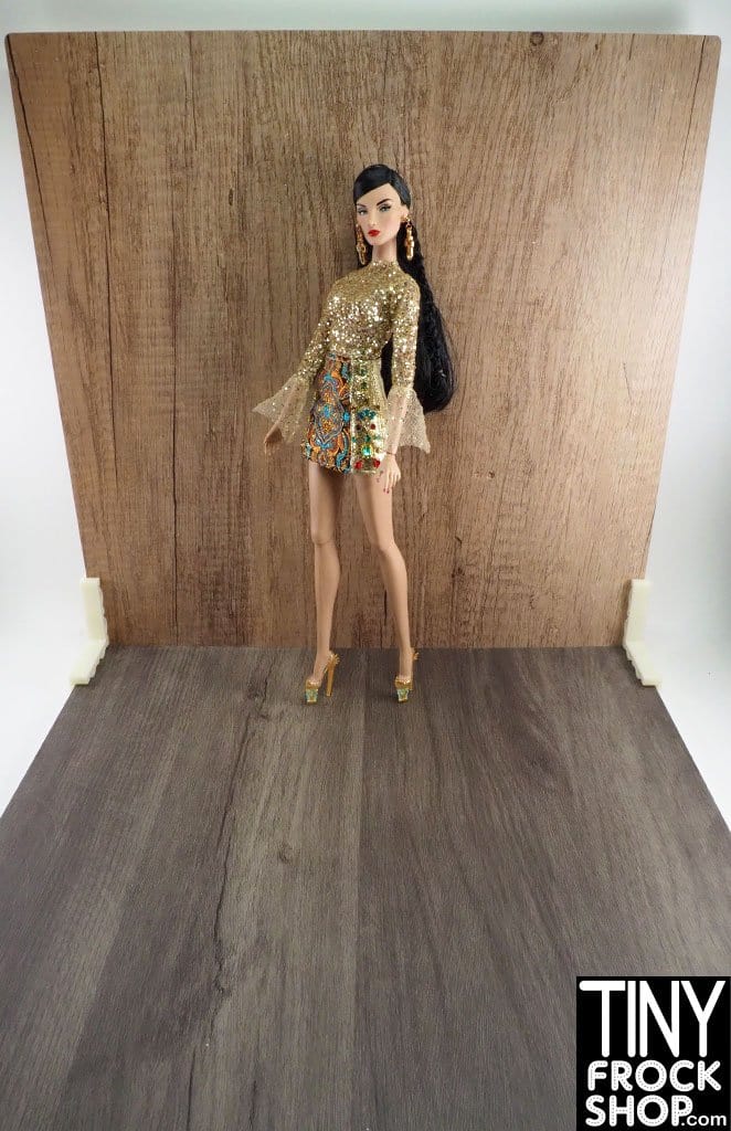 12" Fashion Doll High Quality Photography Diorama Board - 16" Square With L Bracket