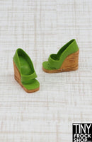 12" Fashion Doll Green Slide on Wedge Heels