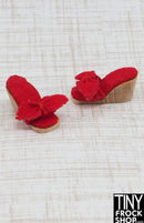 12" Fashion Doll Red Bow Slide on Wedge Heels