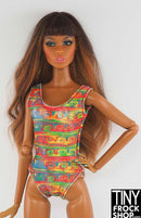 12" Fashion Doll Abstract Linear Swimsuit - Tiny Frock Shop