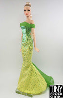 12" Fashion Doll Birthstone Evening Dress August Peridot - Tiny Frock Shop