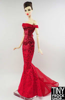 12" Fashion Doll Birthstone Evening Dress July Ruby - Tiny Frock Shop
