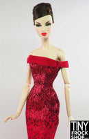 12" Fashion Doll Birthstone Evening Dress July Ruby - Tiny Frock Shop