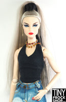 12" Fashion Doll Black knit Halter Top